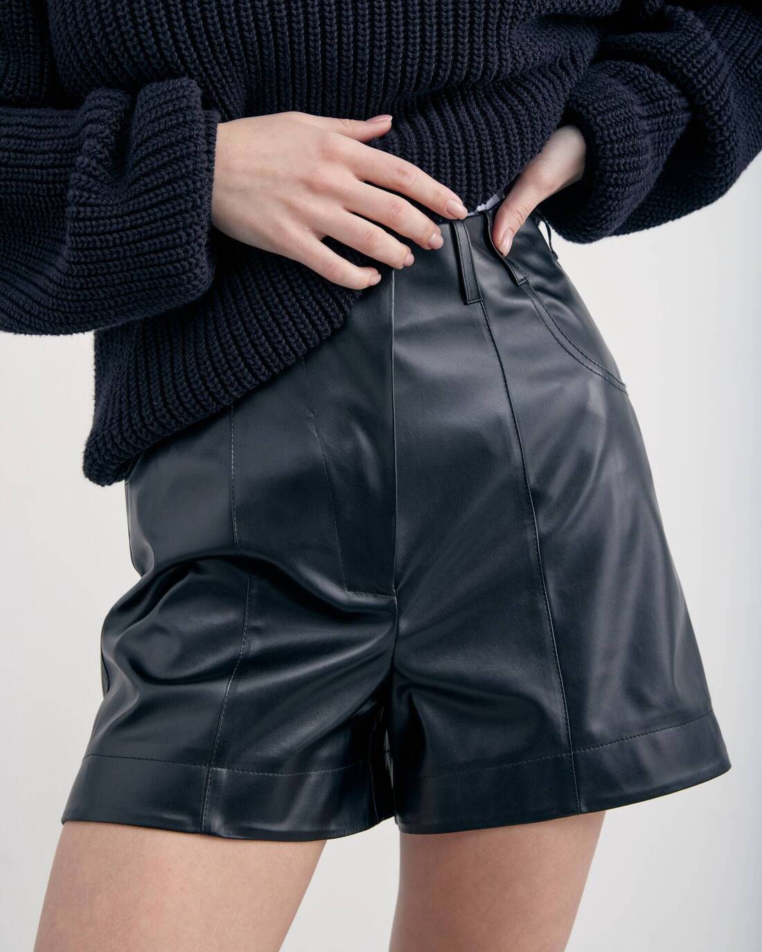 Eco leather shorts