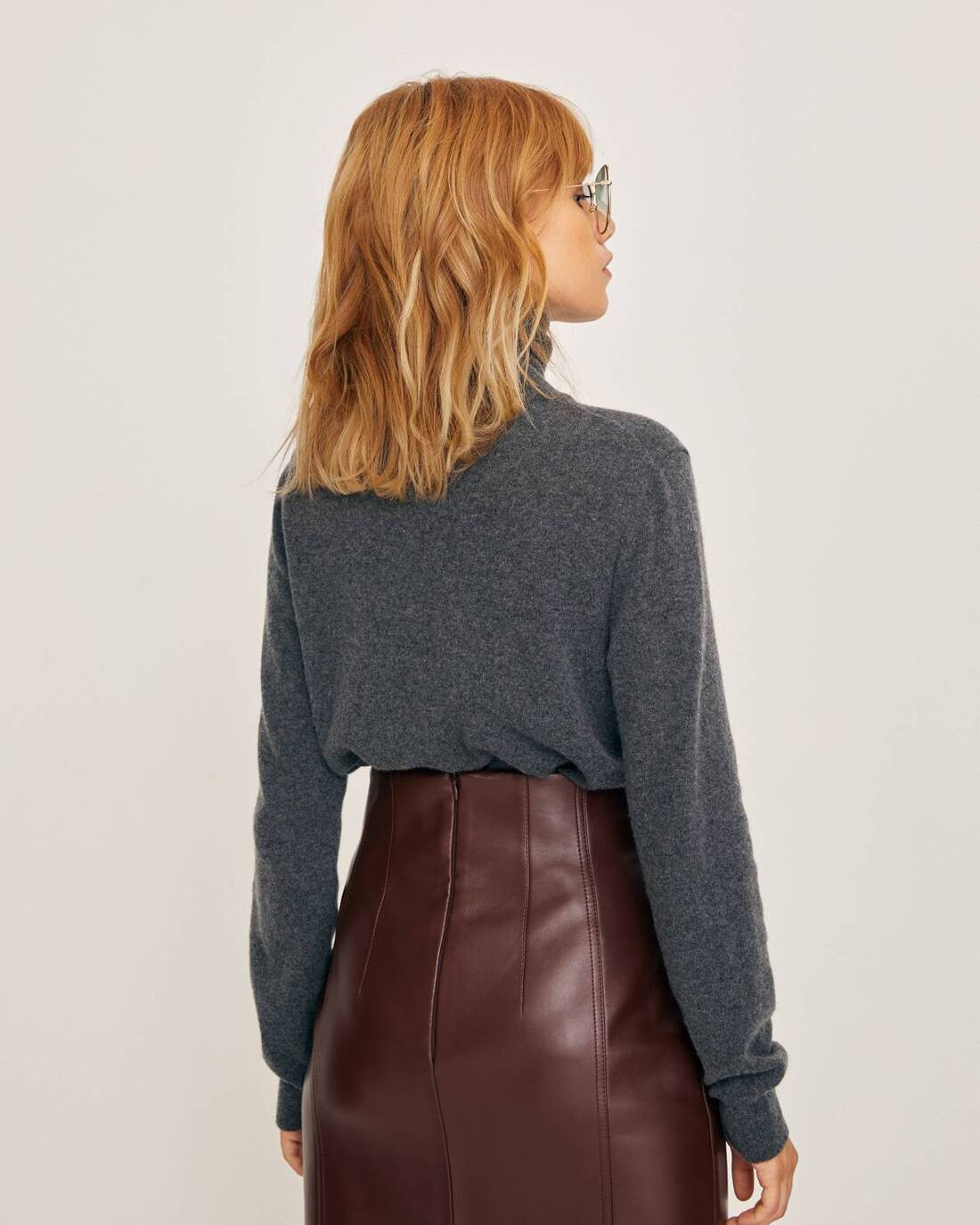 Loose-fit sweater with standing collar