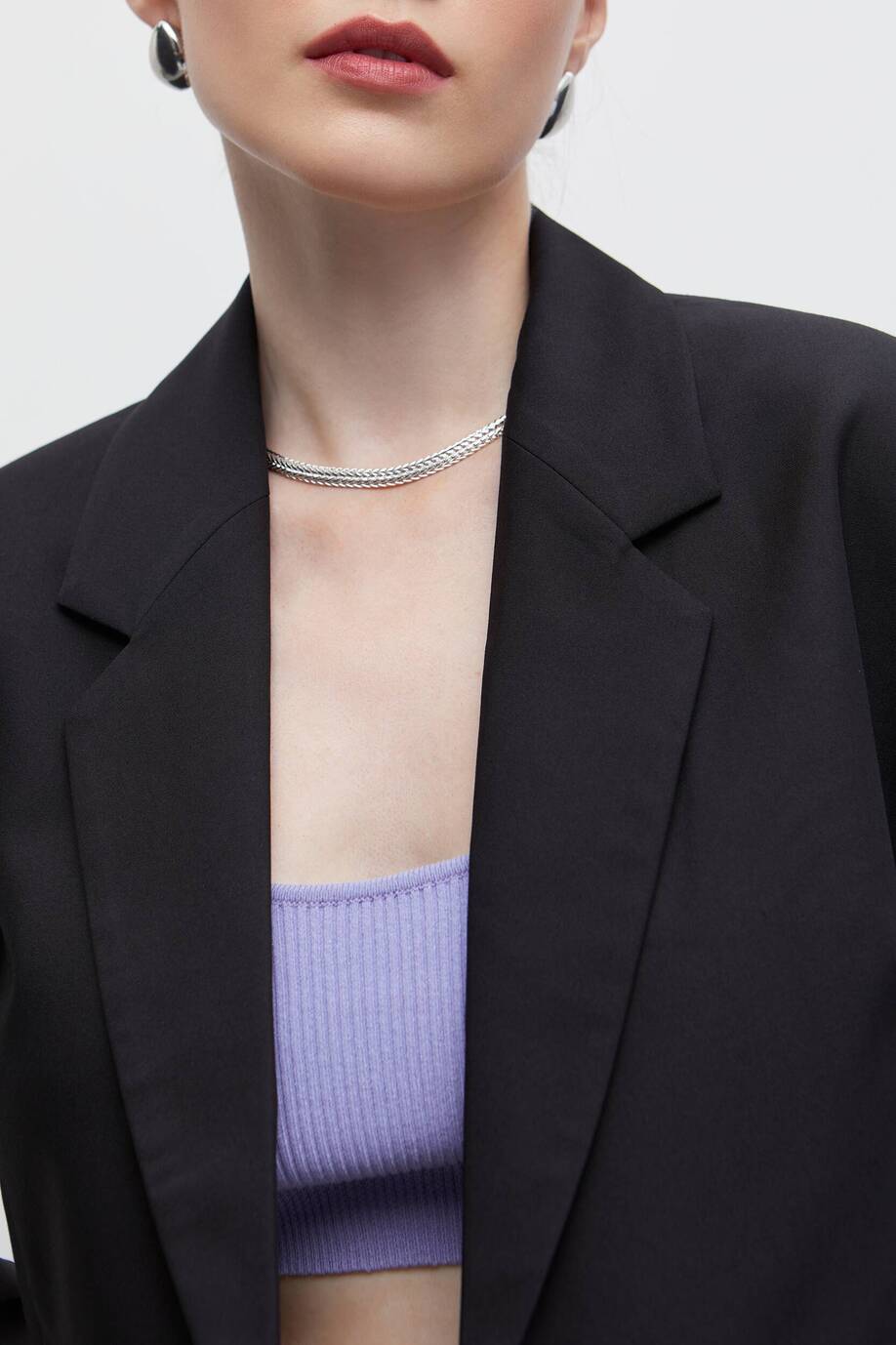 Cropped double-breasted jacket