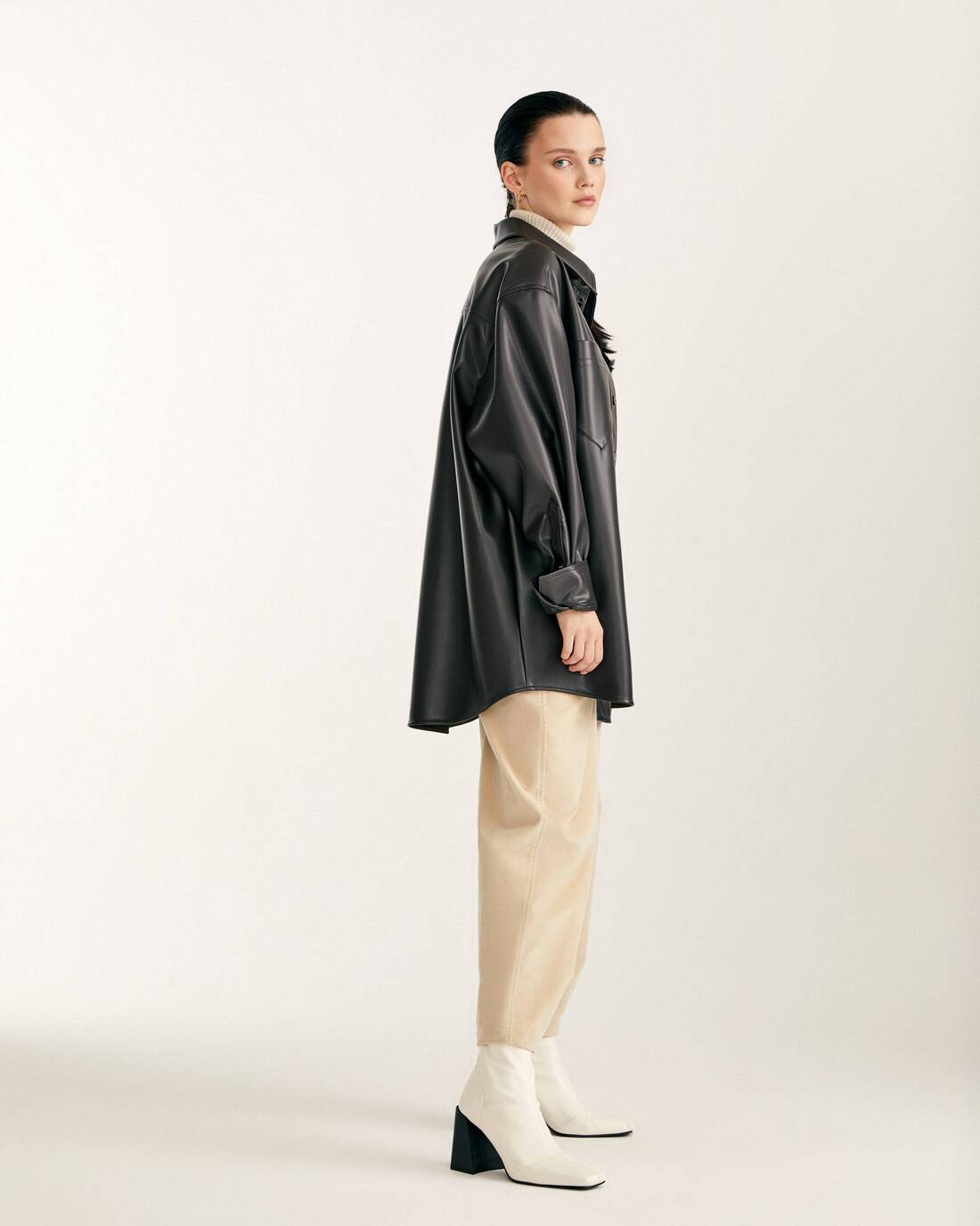 Oversized shirt from eco leather 