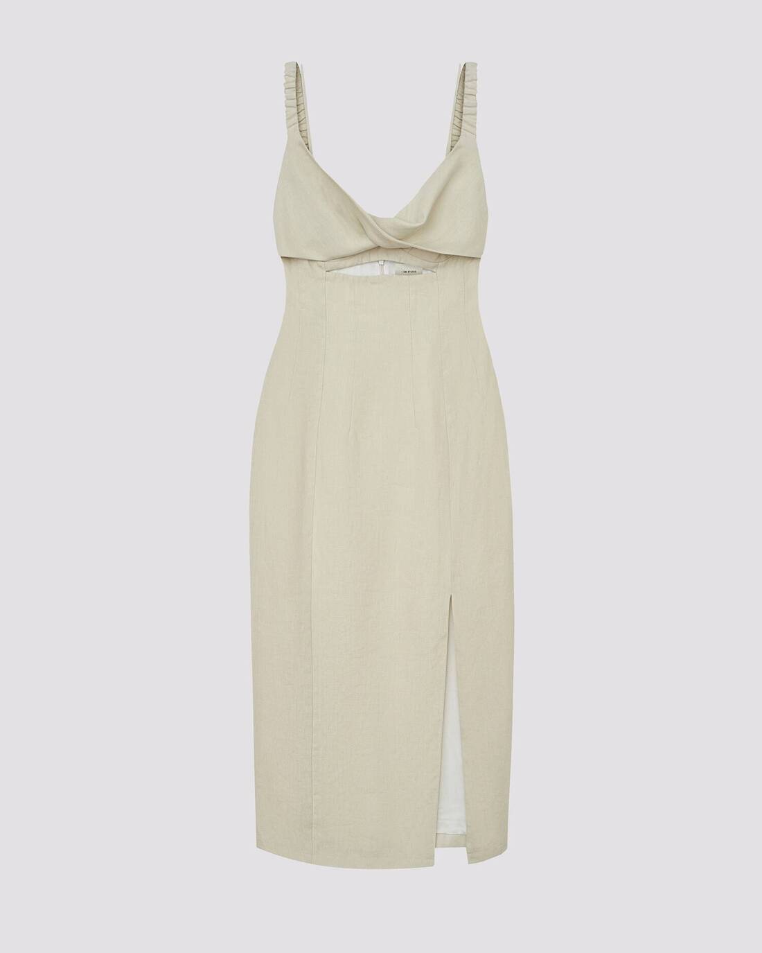 Fitted linen midi dress 