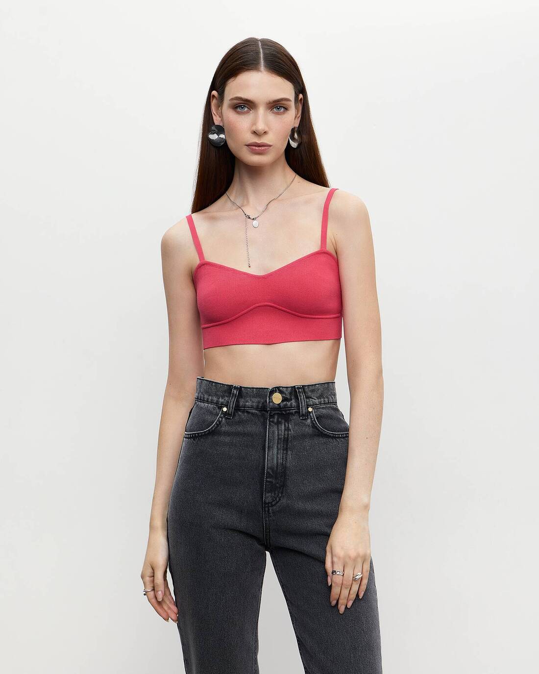 Knitted top with straps