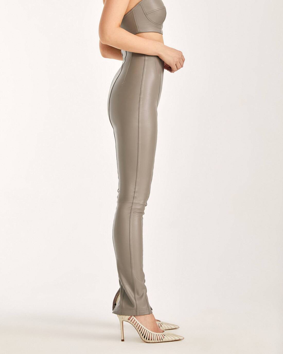 Structured eco leathter leggins
