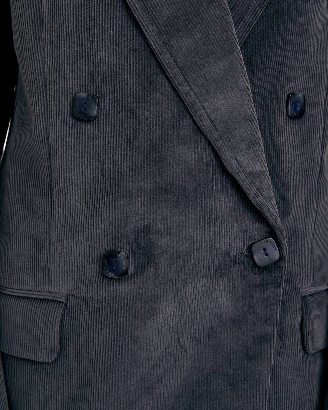 Double-breasted corduroy jacket