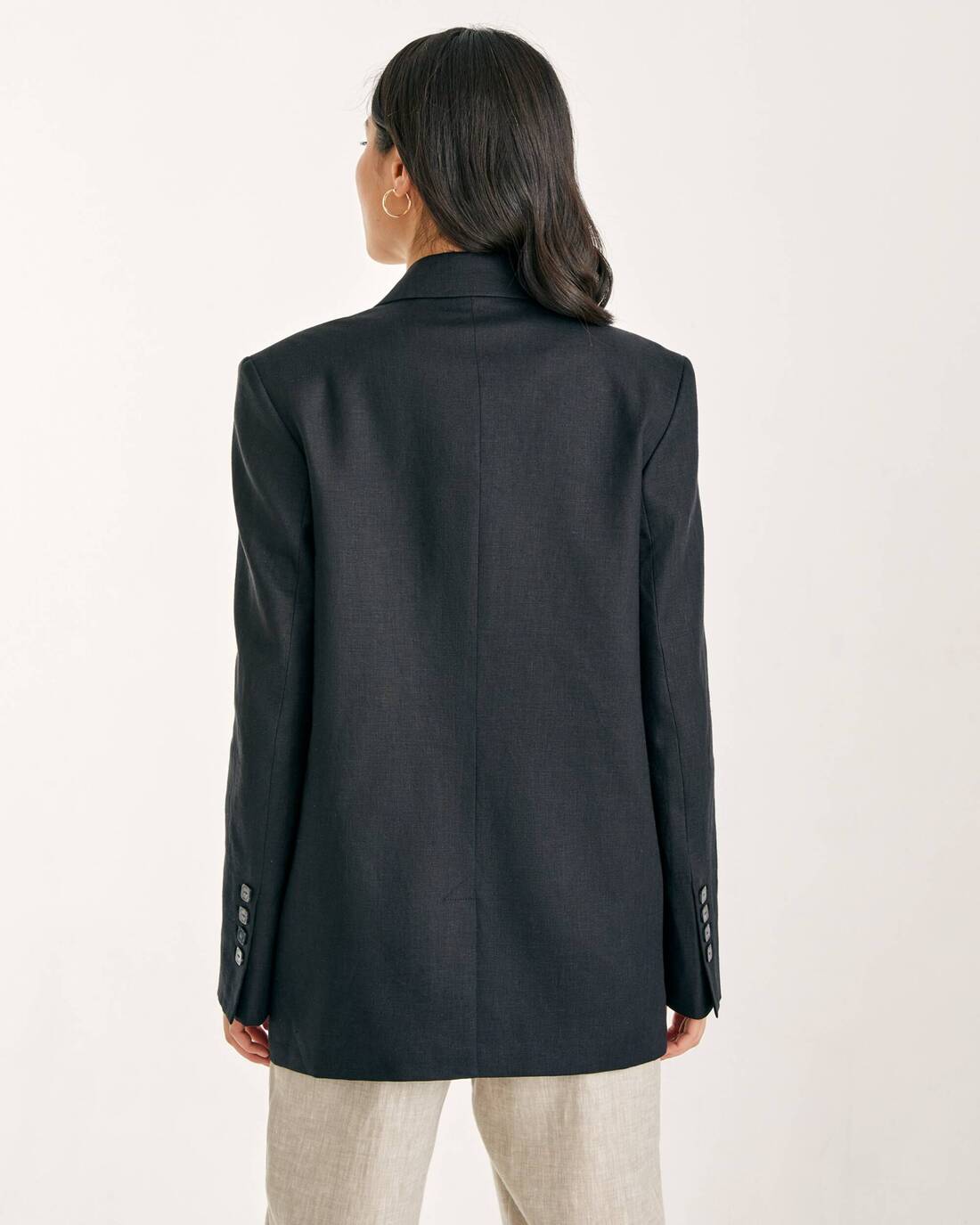 Linen double-breasted jacket