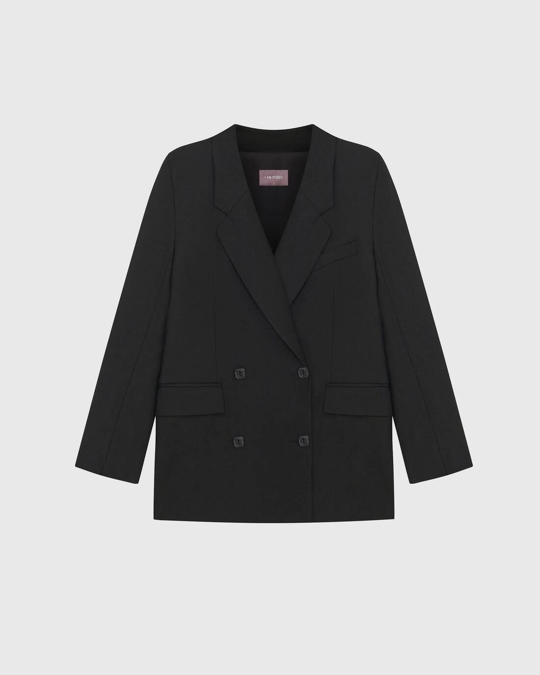Double-breasted straight-silhouette jacket