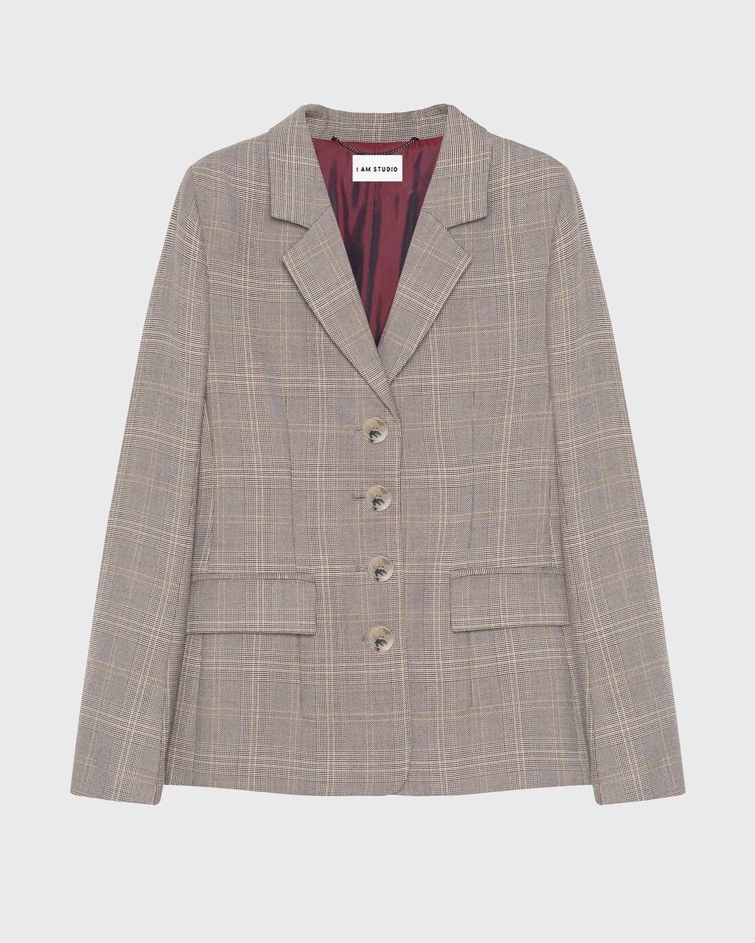 Fitted checked jacket