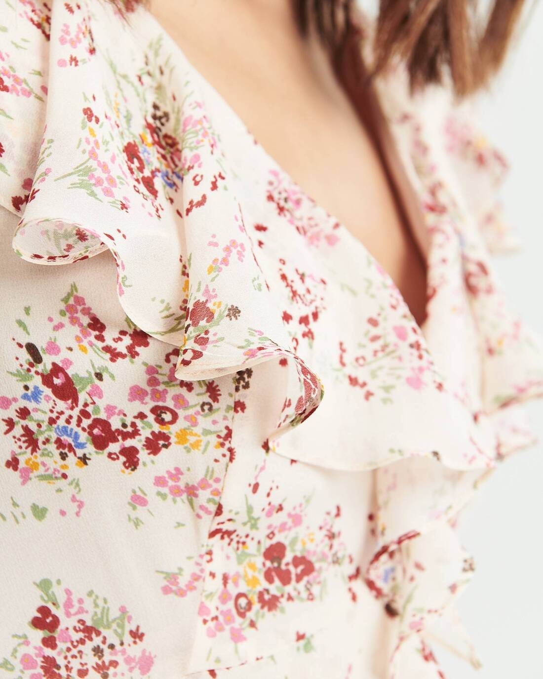 Floral print ruched tea dress