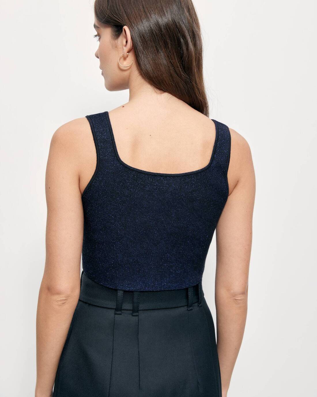 Cropped top with square neckline 