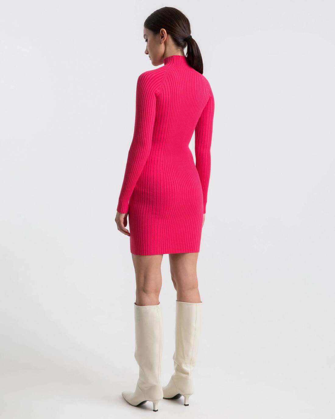 Ribbed knit mini dress