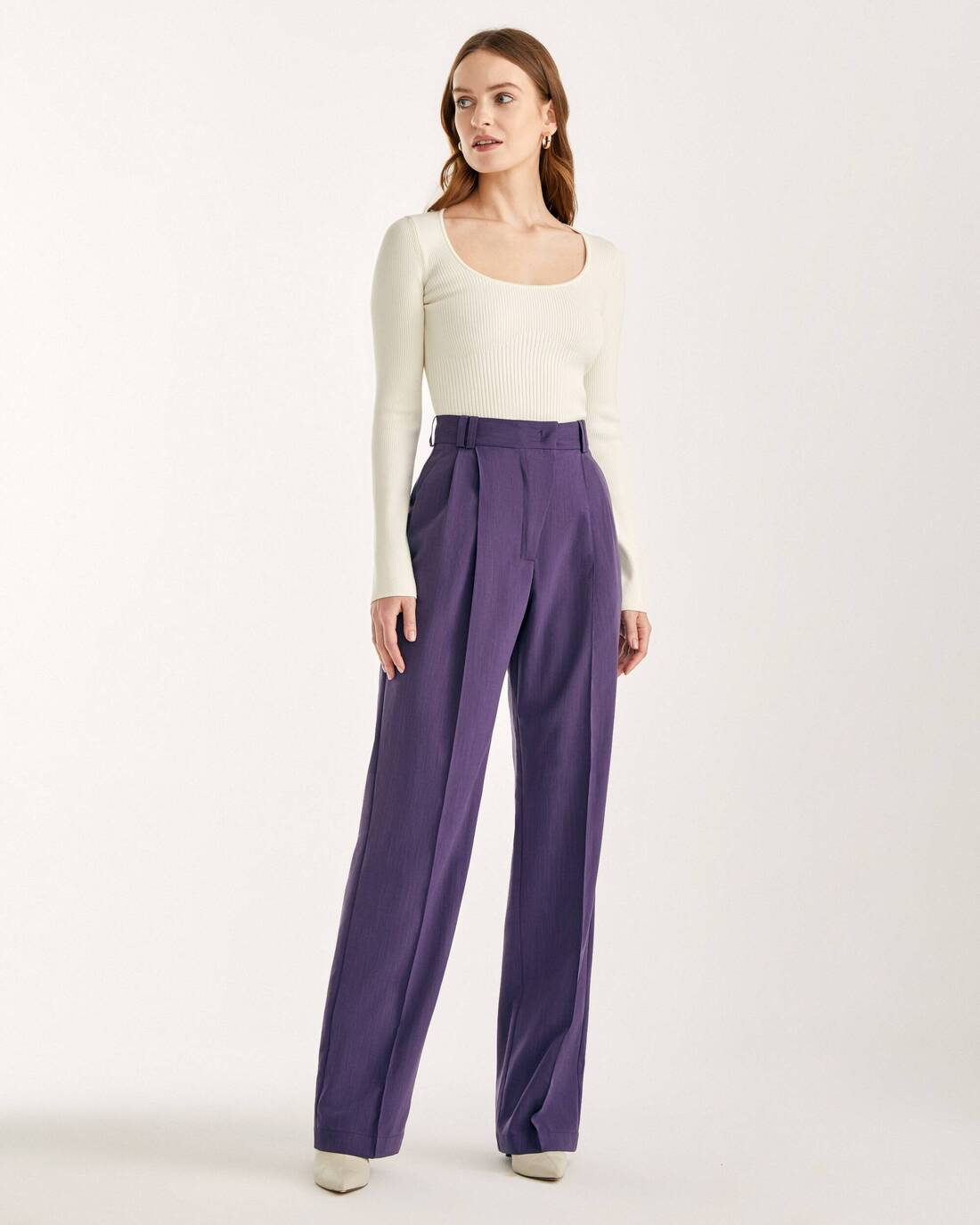 Palazzo trousers with tucks