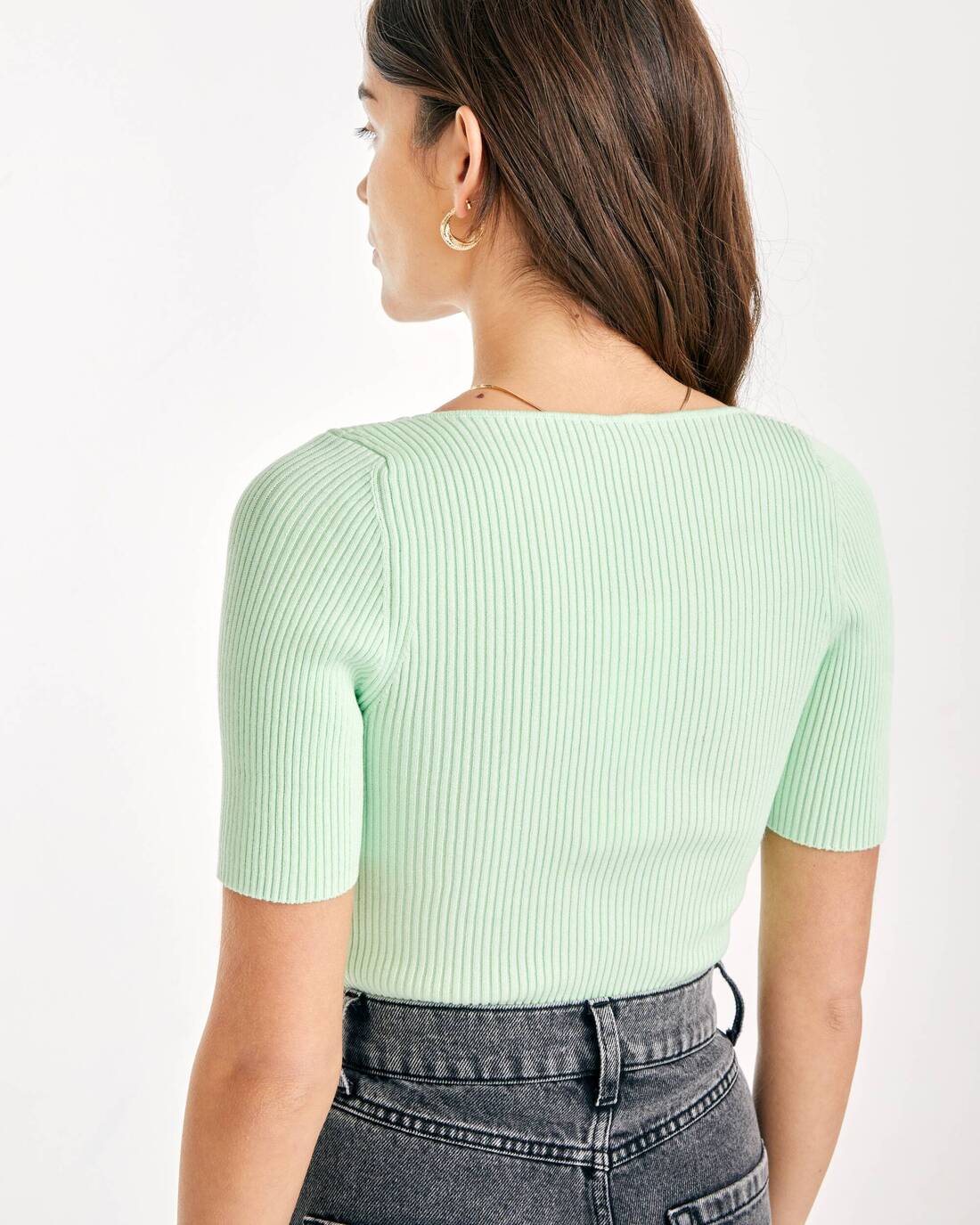 Ribbed knitted top 