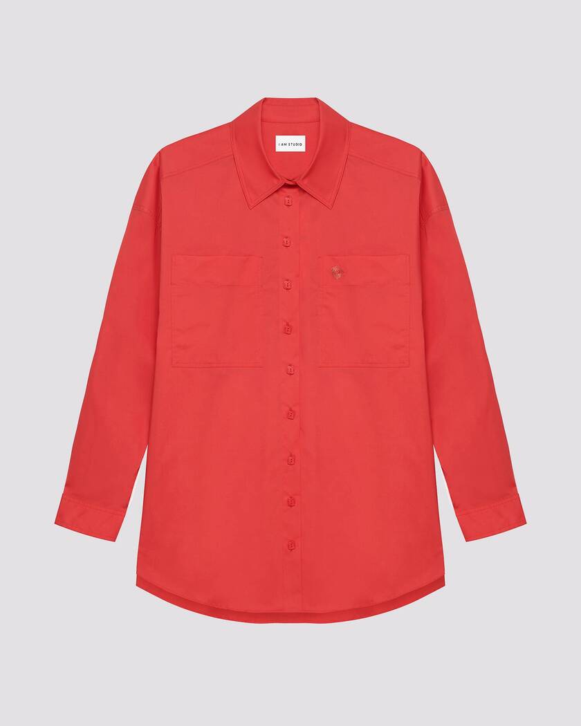 картинка Оверсайз рубашка из хлопка магазин Одежда+ являющийся официальным дистрибьютором в России 