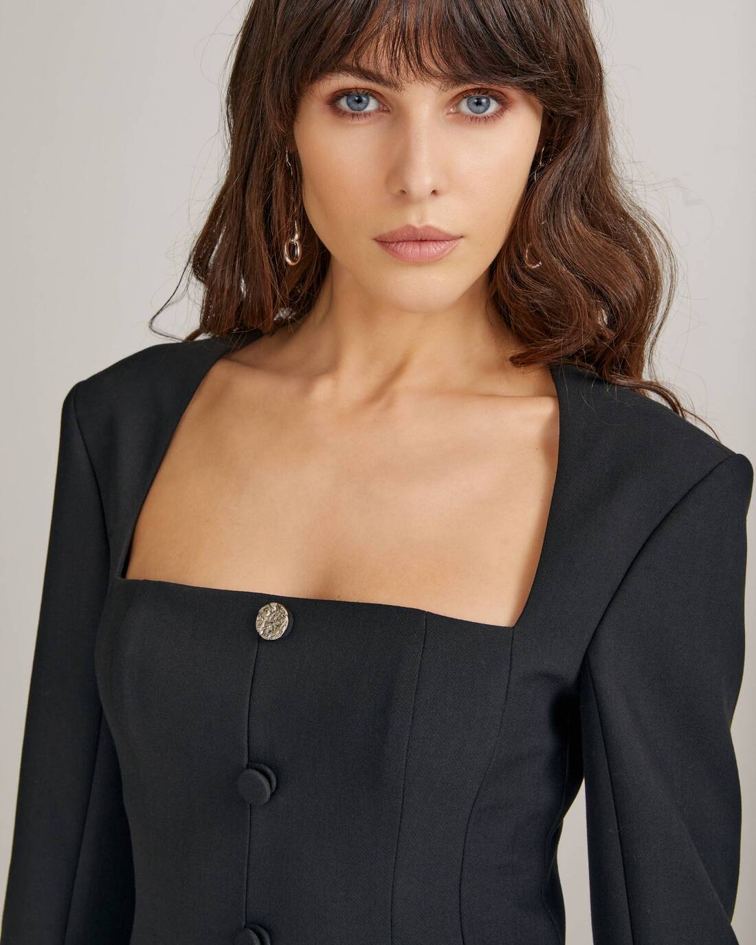 Jacket dress with square neckline 