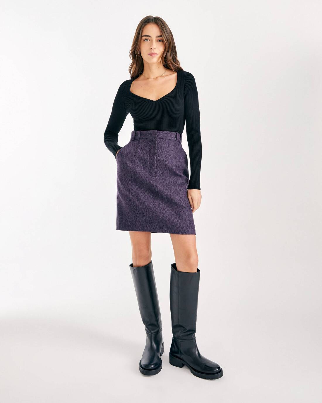 Mini wool skirt 