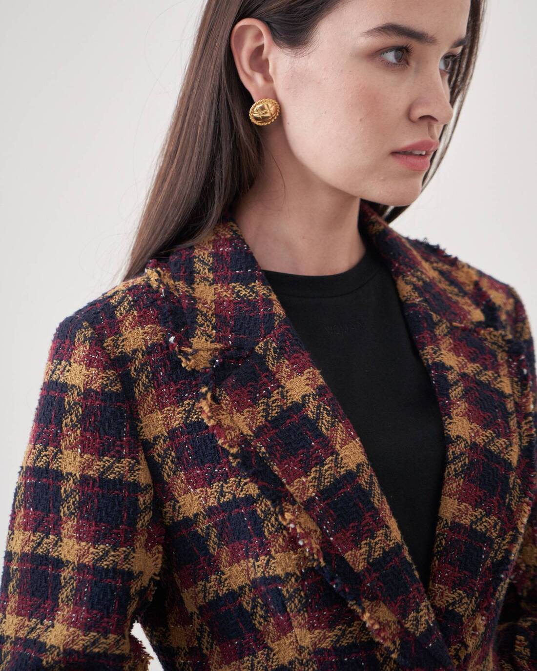 Fitted boucle tweed jacket