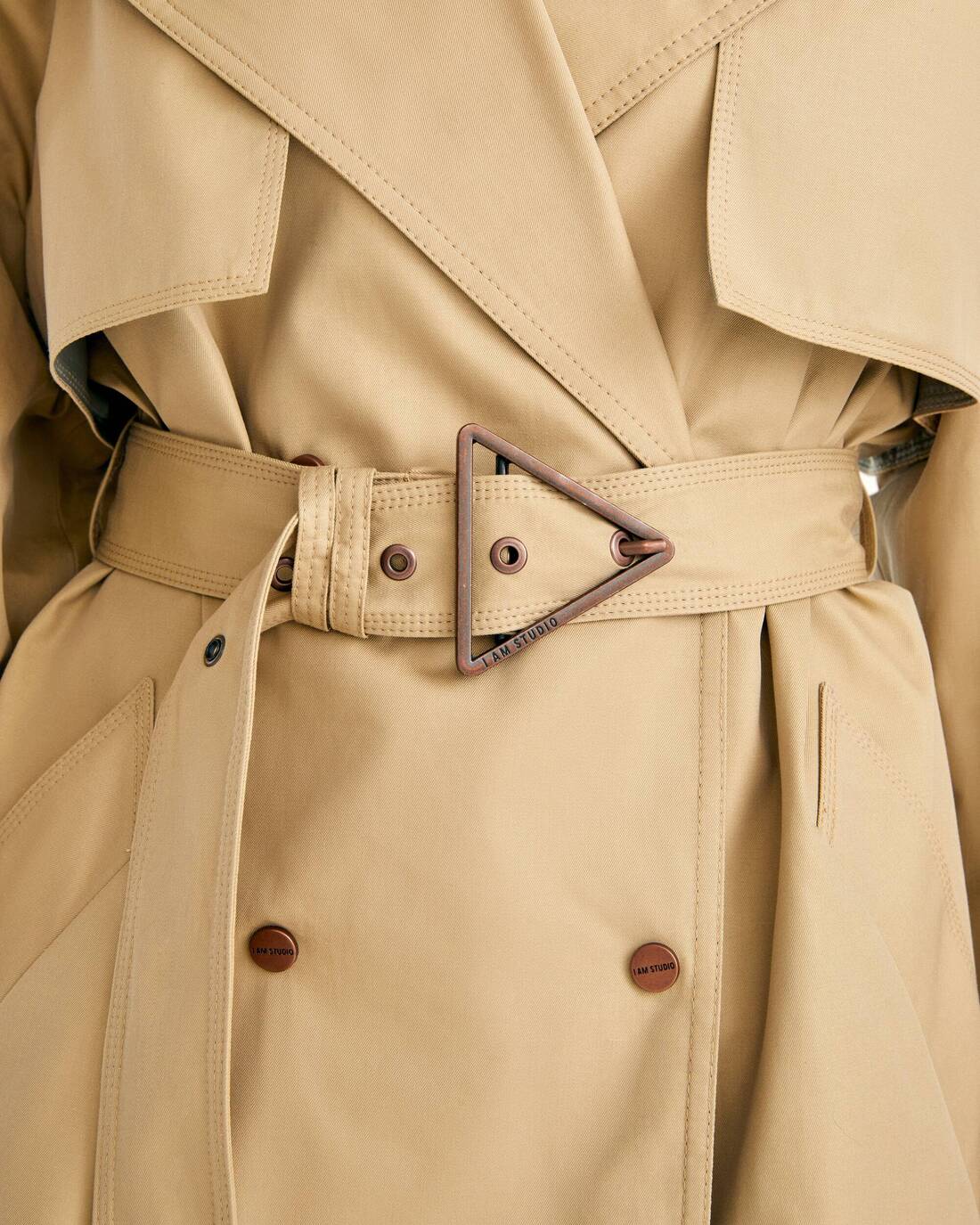 Oversized cropped trench coat