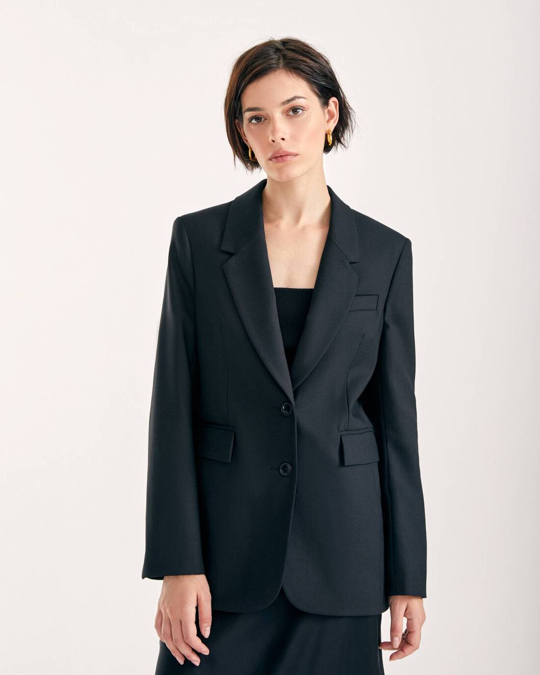 Textured semi-fitted jacket