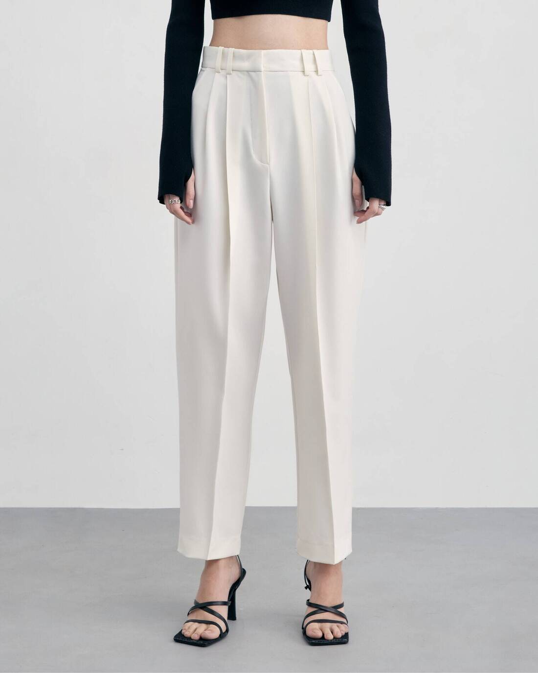 Pintuck trousers