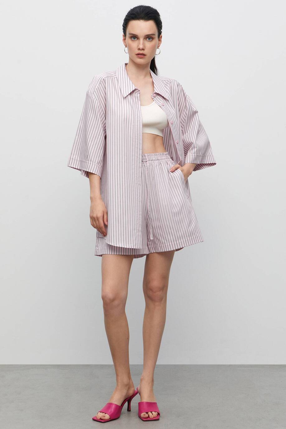Pajama-style shorts