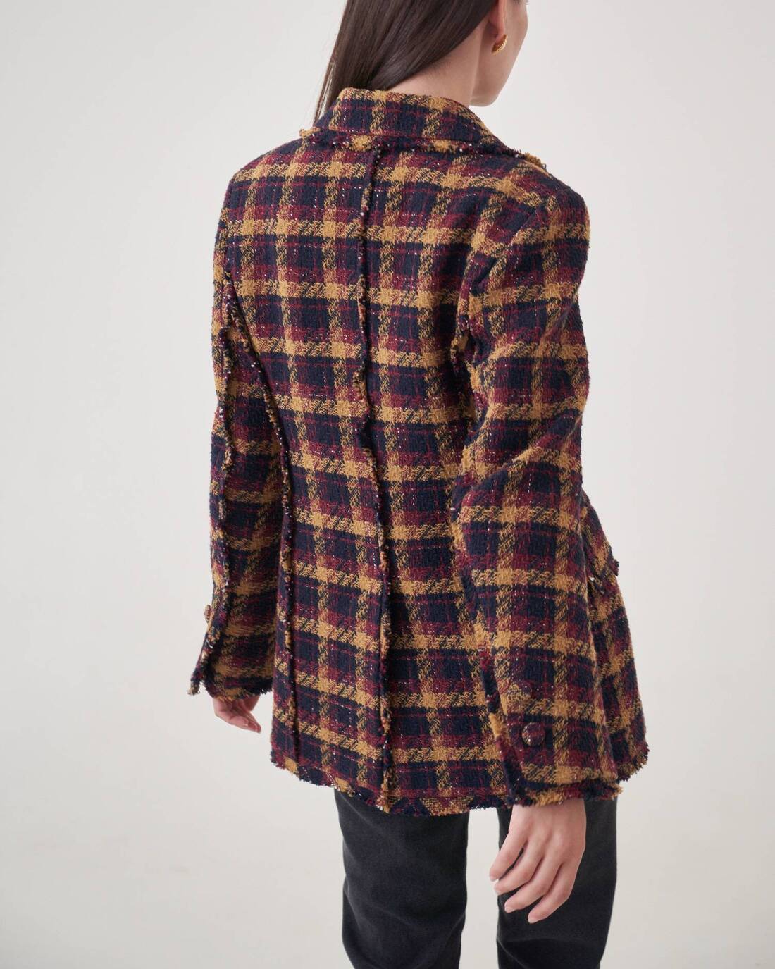Fitted boucle tweed jacket