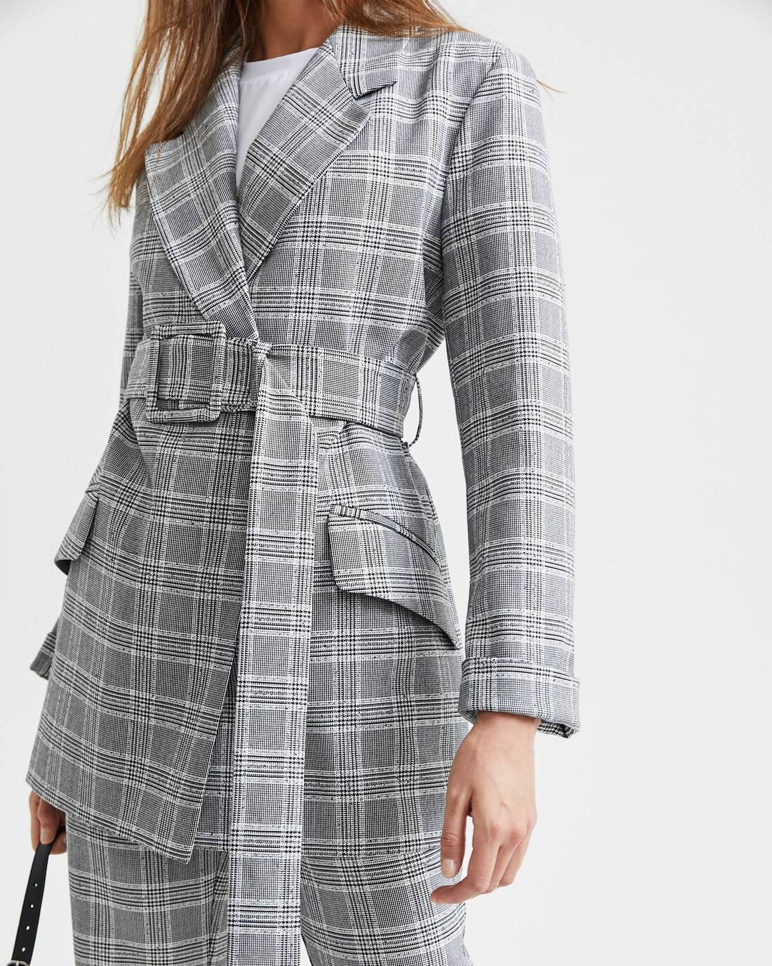 Belted two-piece suit