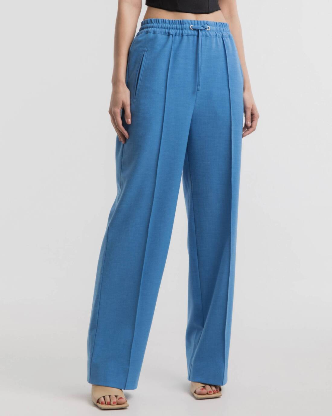 Pyjama style pants with elastic waist
