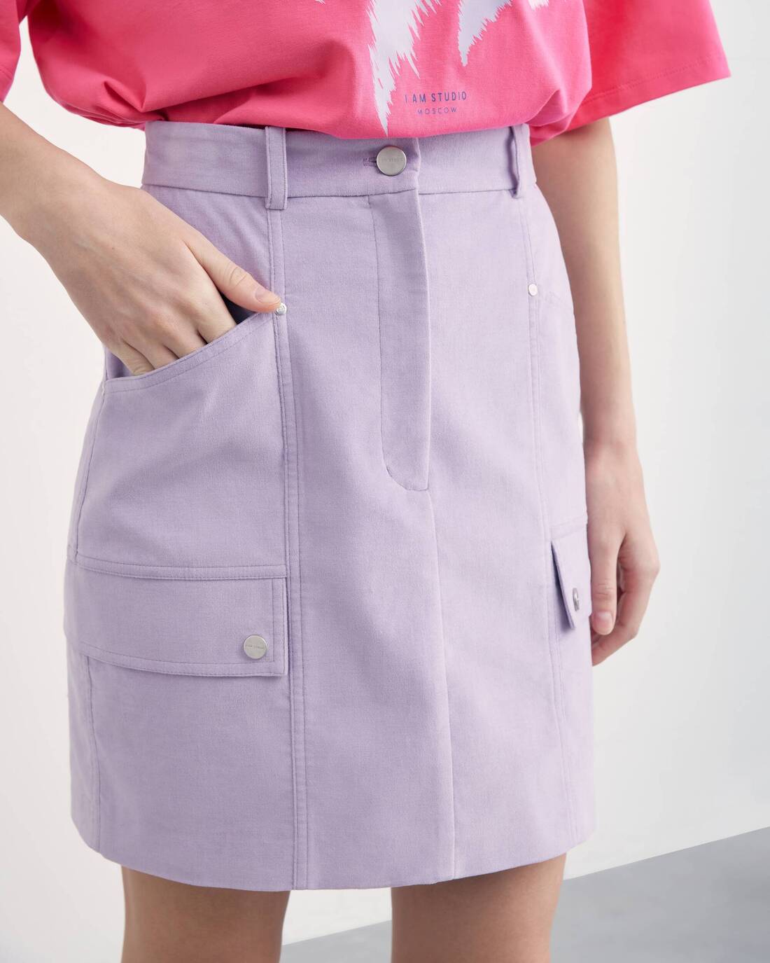 Microvelvet mini skirt