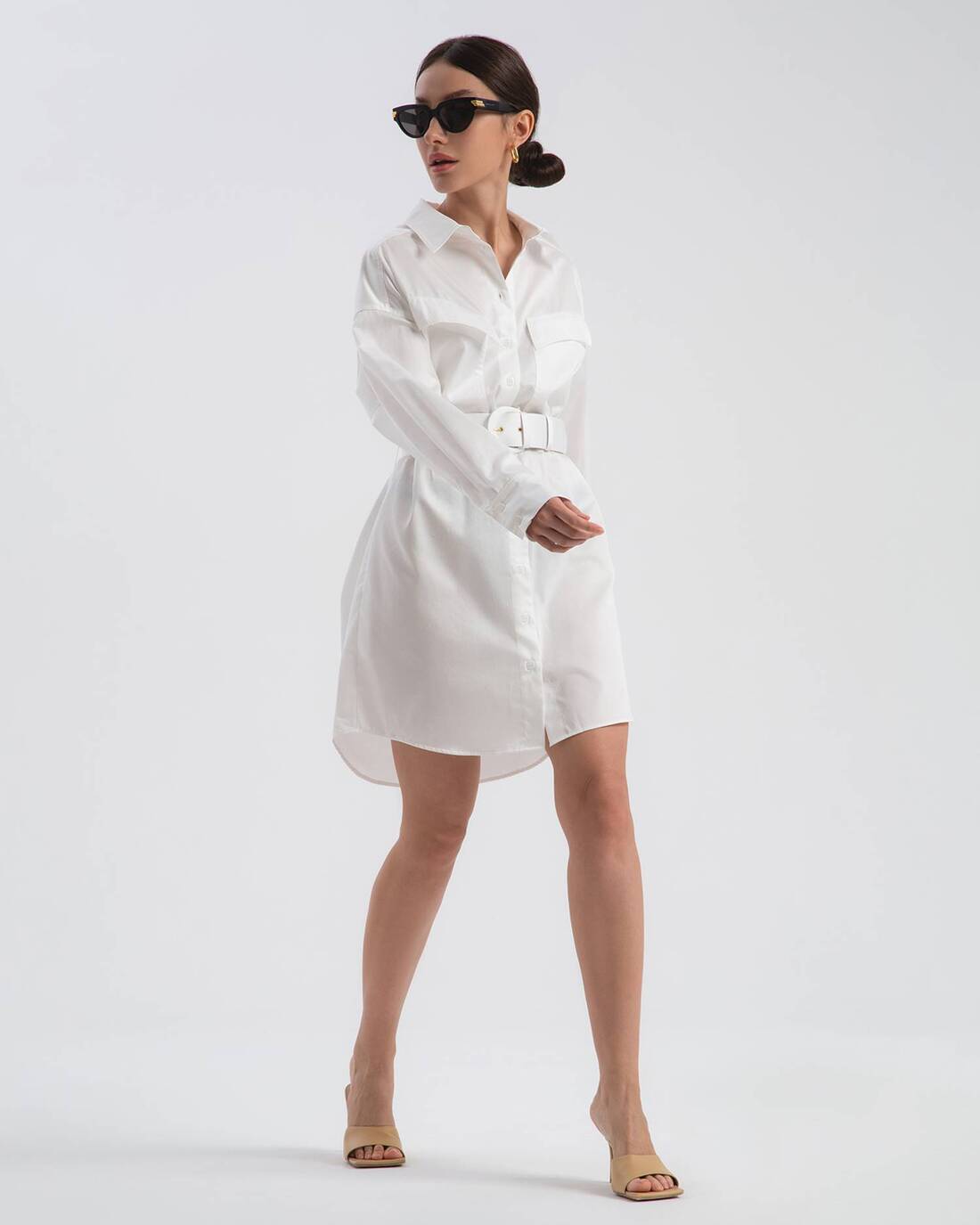 Shirtdress with belt