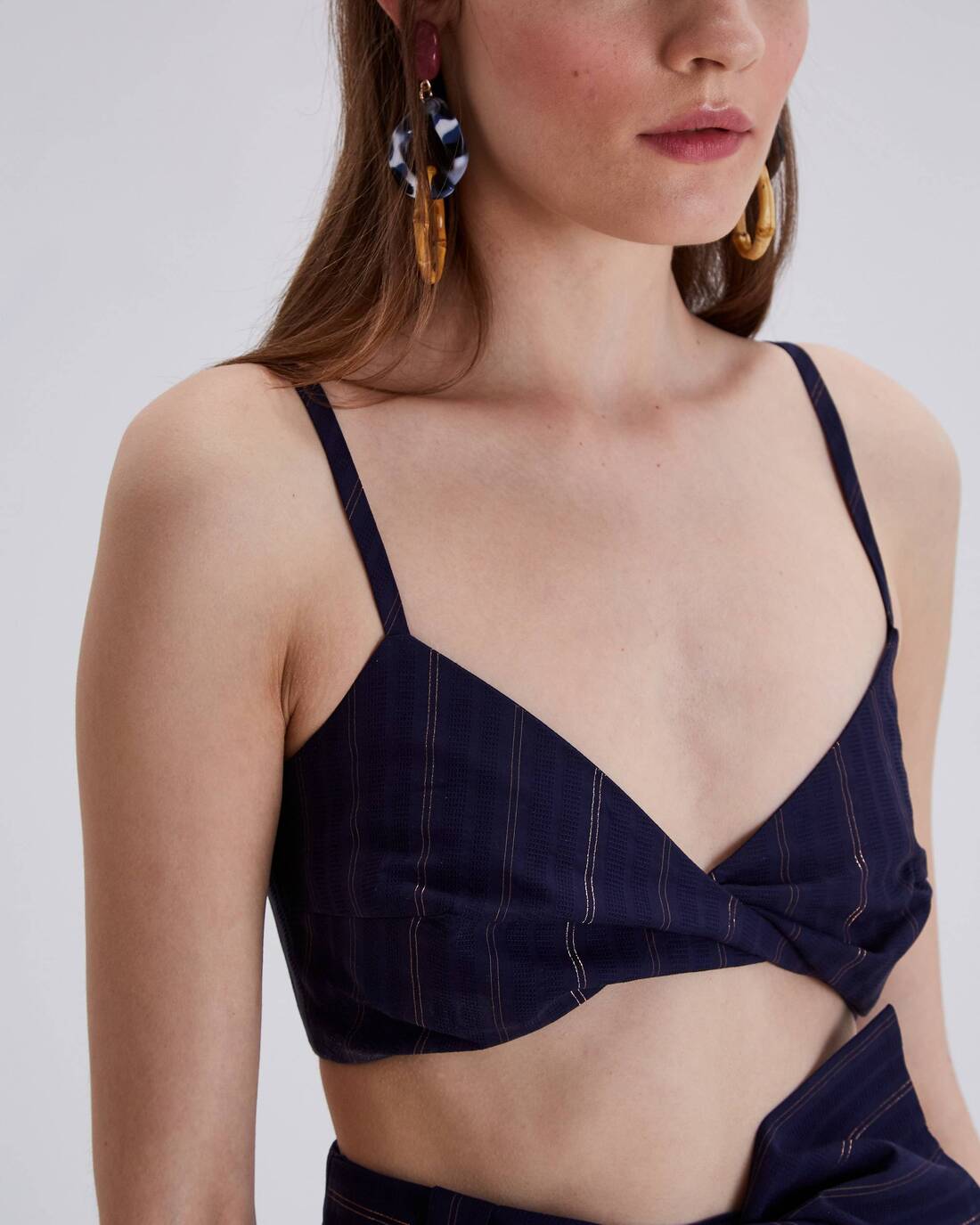 Crop-top with a pleat