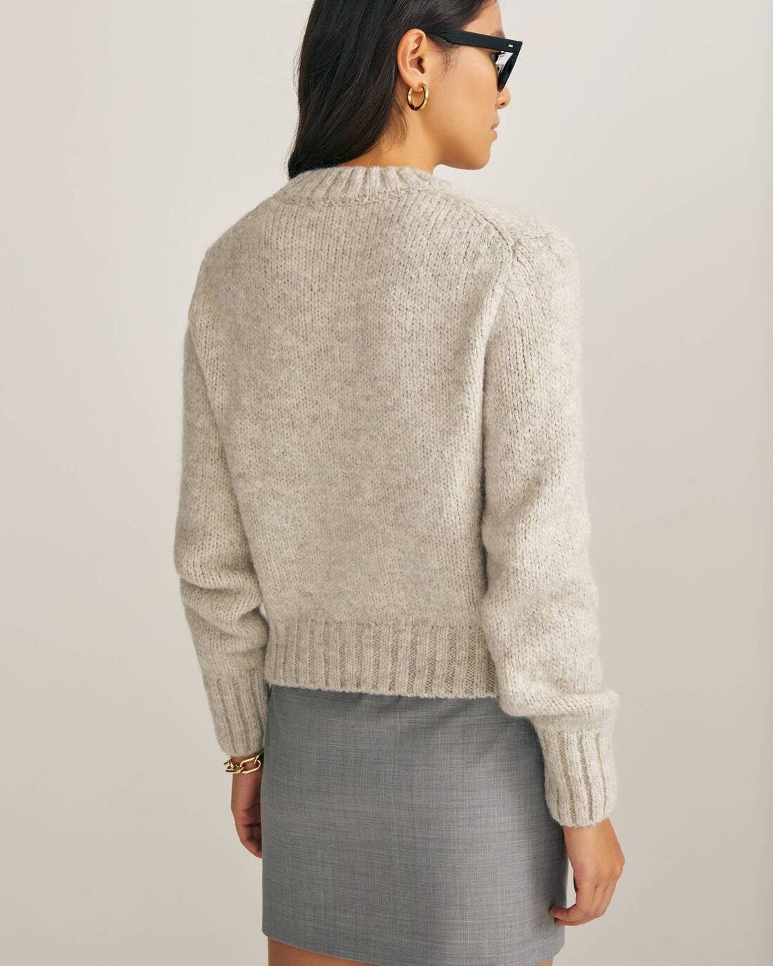 Cropped mohair sweater