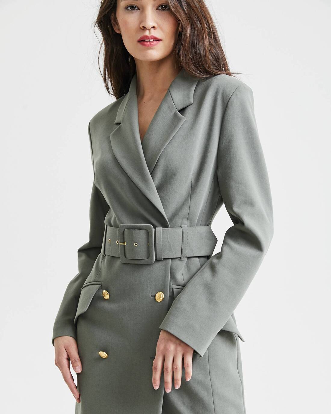 Belted suit dress