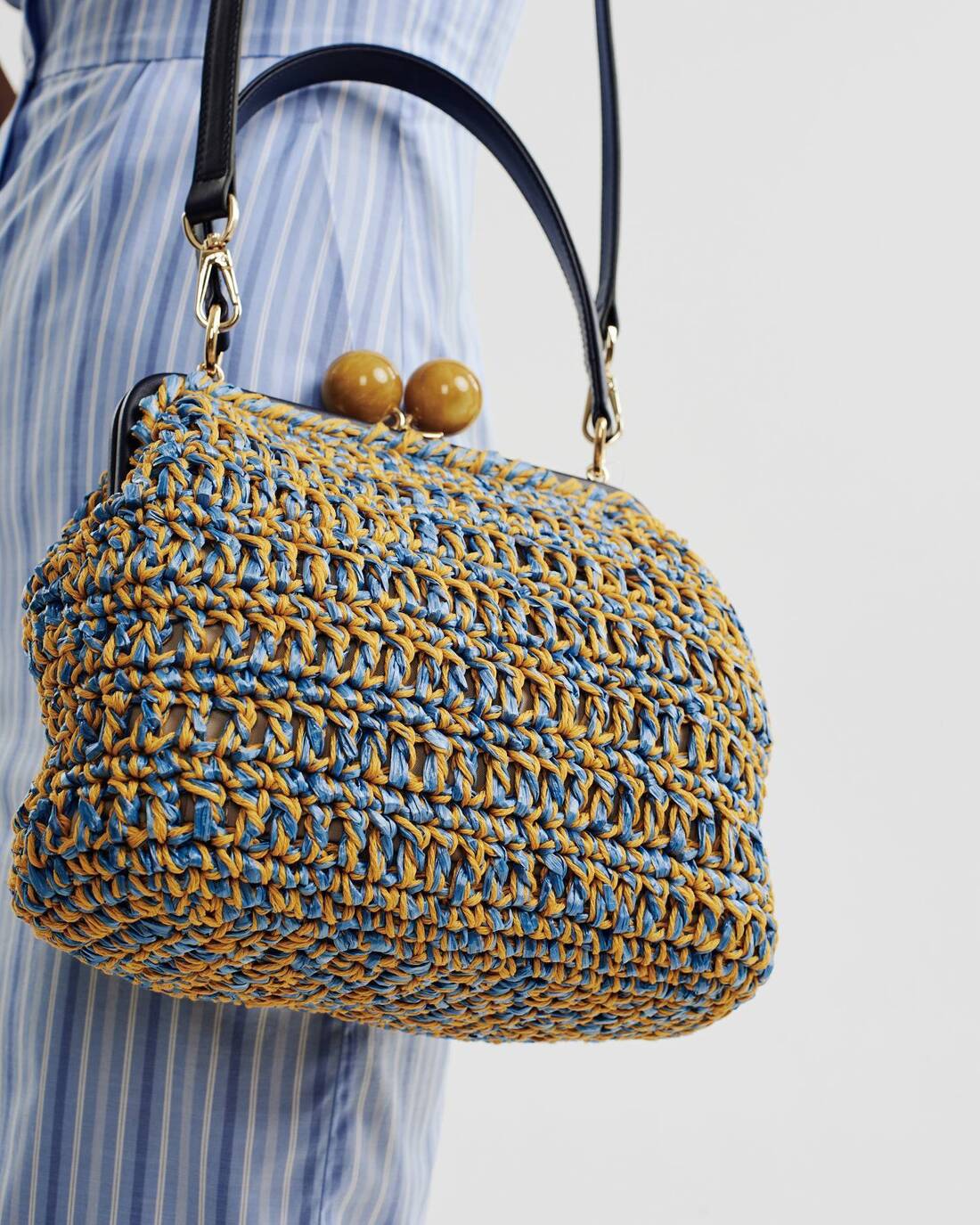 Crochet knit evening pouch