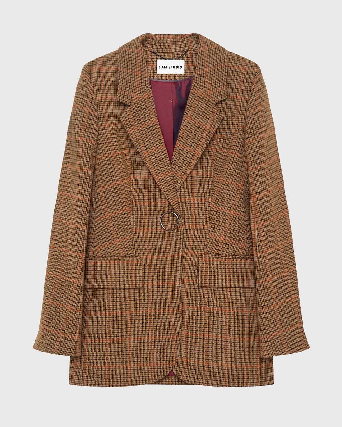 Checked fitted jacket