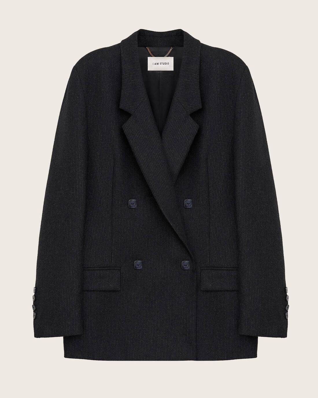 Straight cut double-breasted jacket