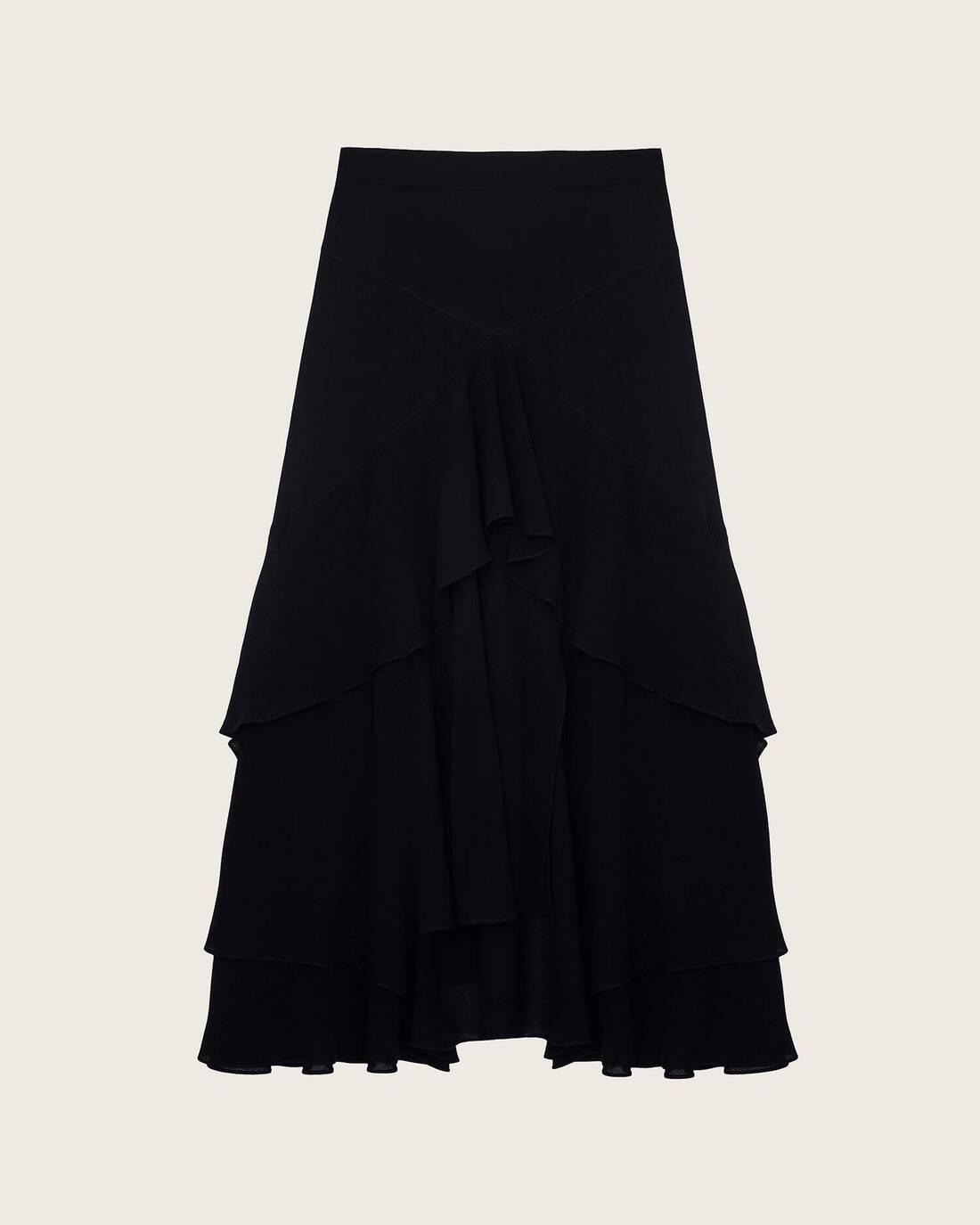 Midi skirt with flounces 