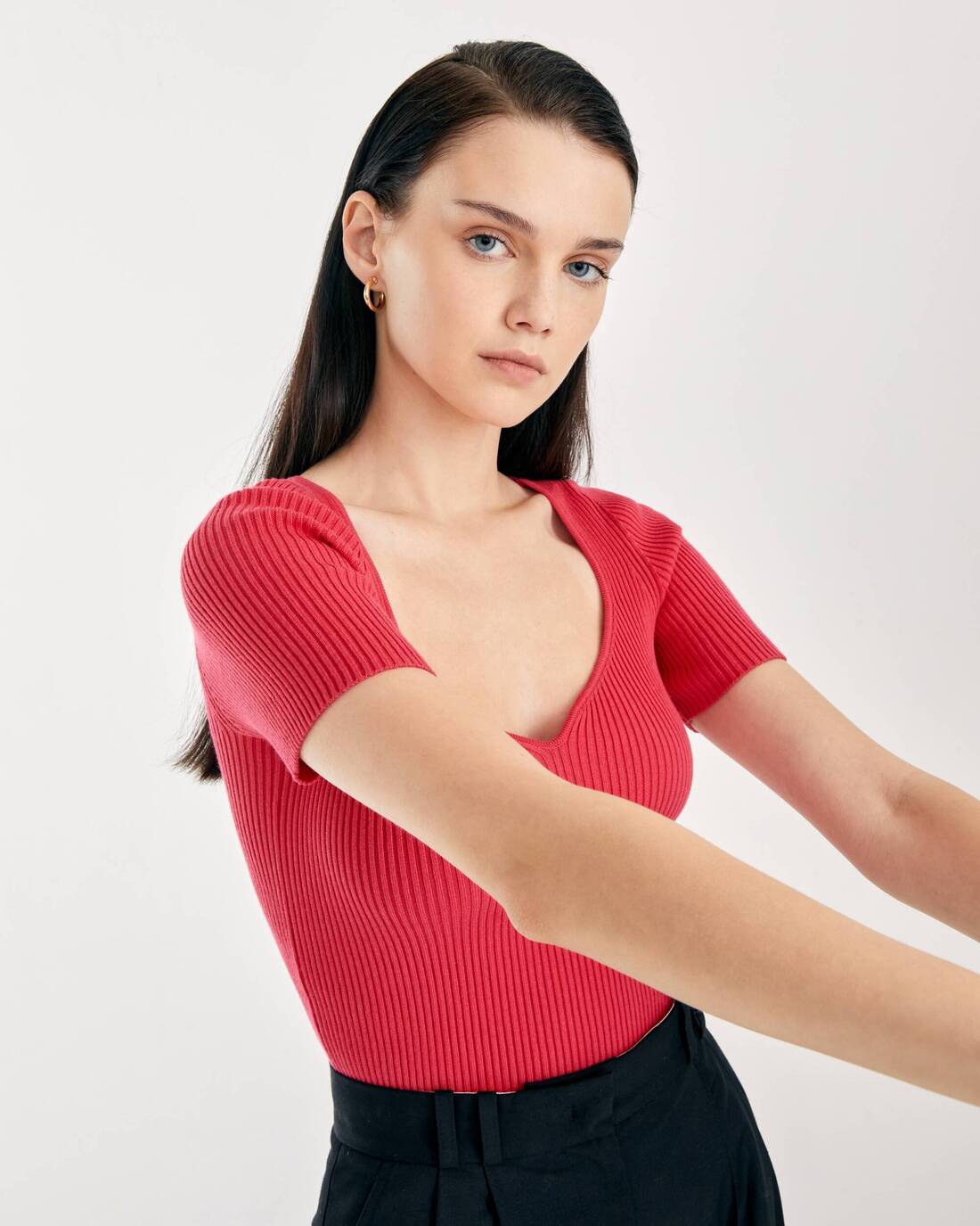 Ribbed knitted top