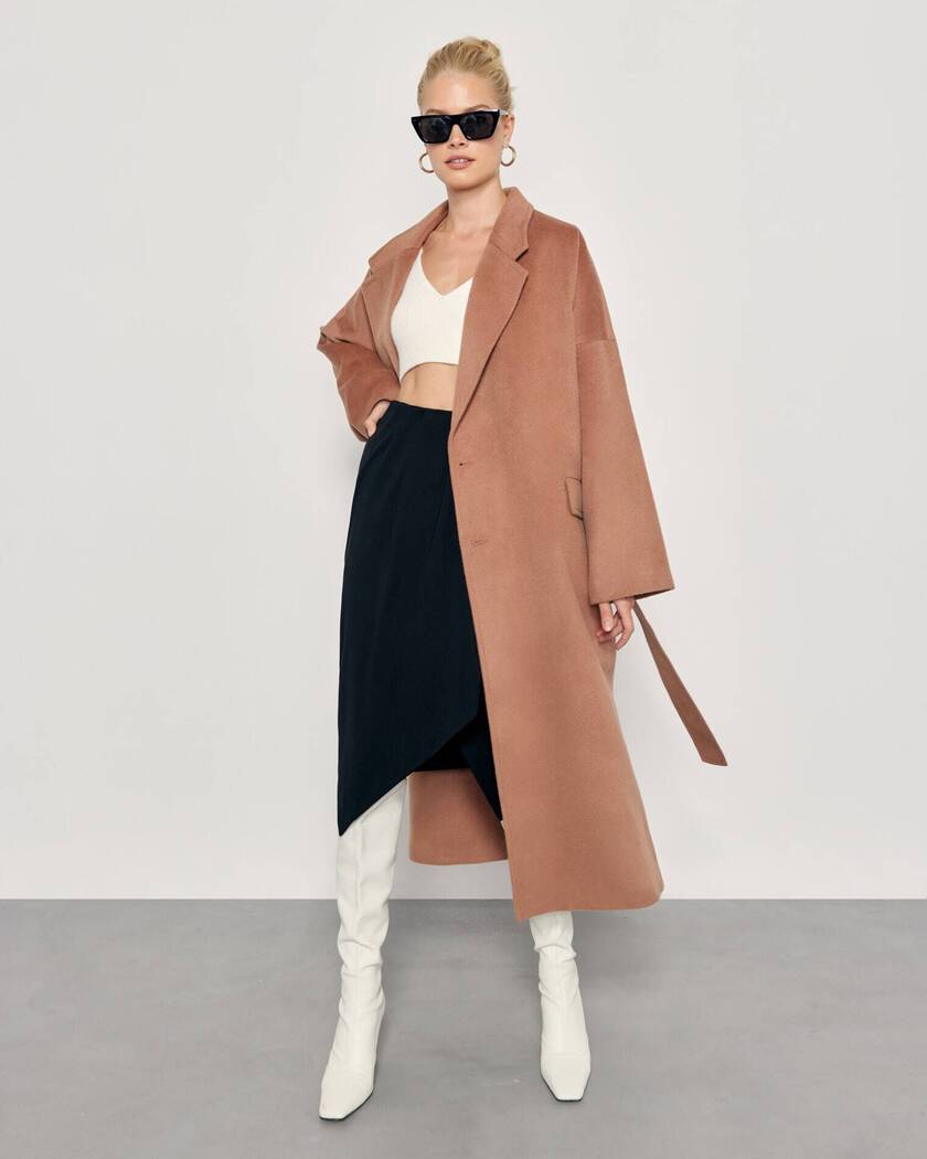 картинка Пальто-халат из ворсовой шерсти магазин Одежда+ являющийся официальным дистрибьютором в России 